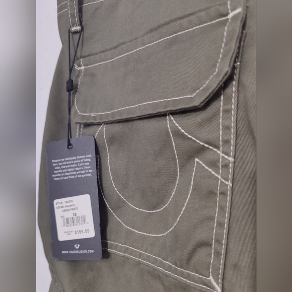 True ReligionJean Men Size 36Cargo Pants Style #108335 Kalamata Green - Picture 9 of 11